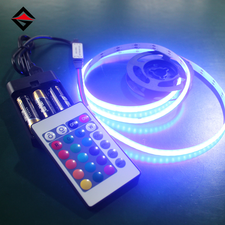 5V RGB COB Жолақты USB 24-батырмас қашықтан басқару пульті және батарея жолағы
